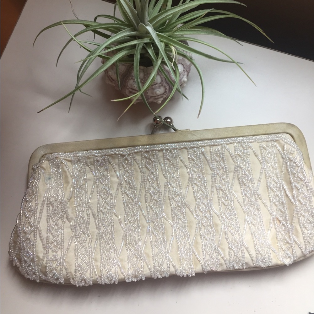 Beaded Nude Evening Bag