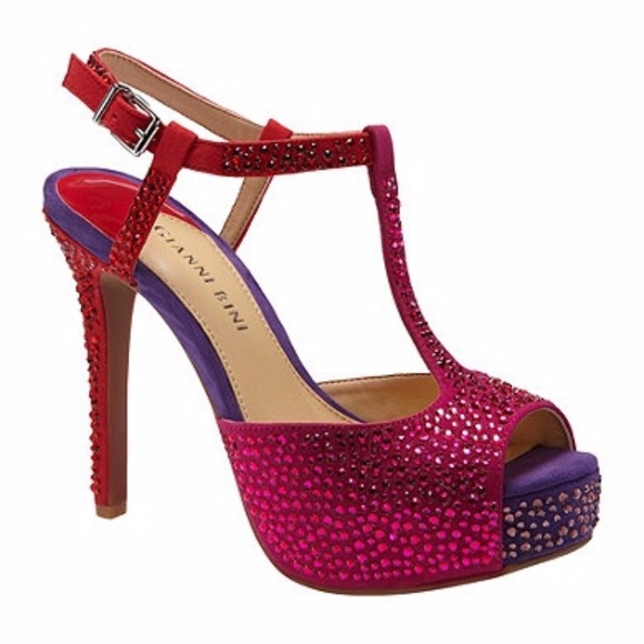 red and purple heels
