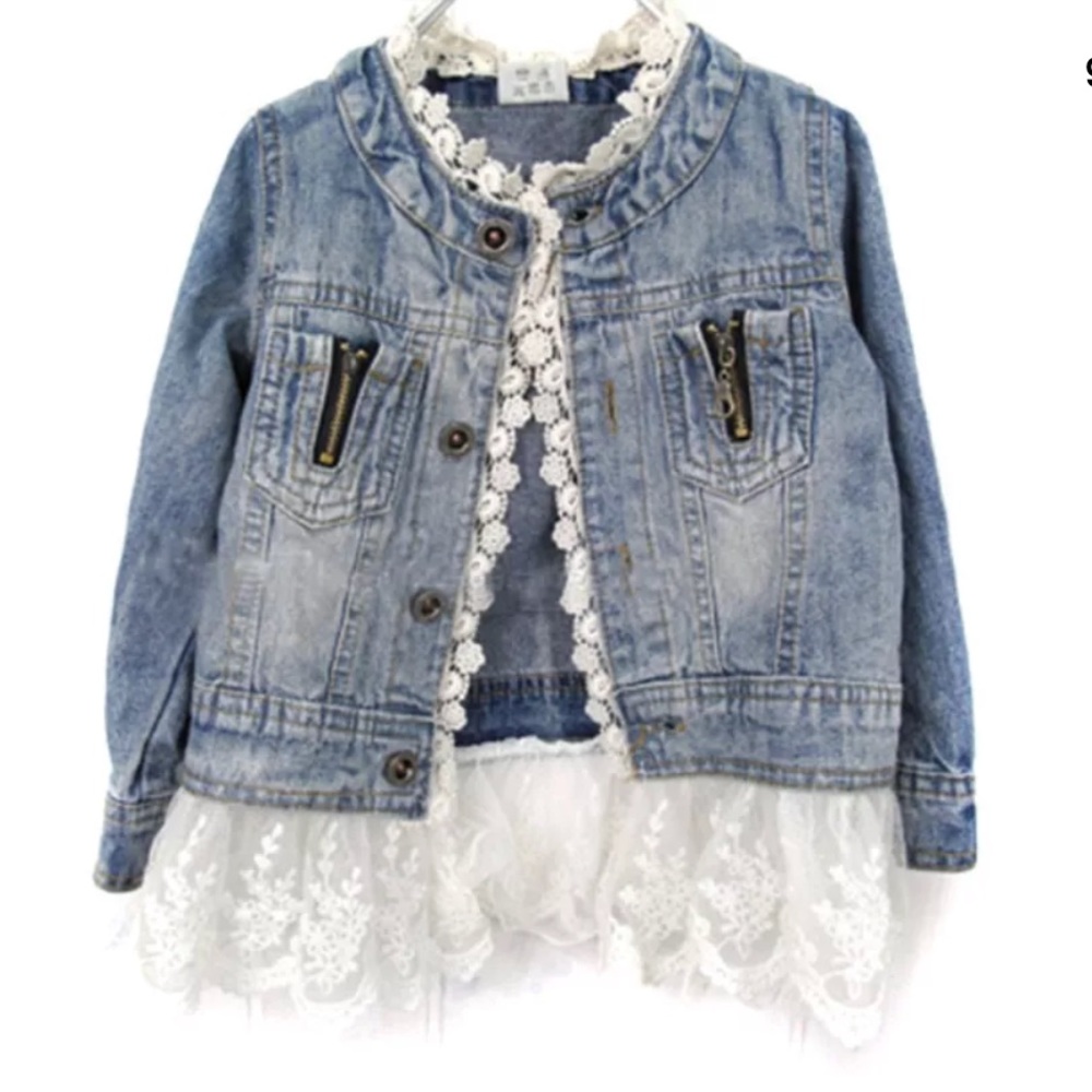 SALE! Jean jacket with lace bottom is here!
