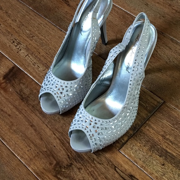 Lulu Townsend Shoes - Sold:  Lulu Townsend Gray heels with Silver Jewels