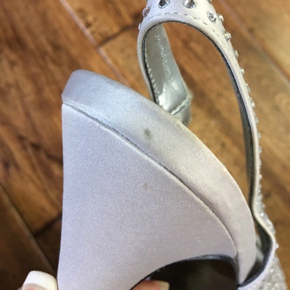 Sold:  Lulu Townsend Gray heels with Silver Jewels - Picture 5 of 5