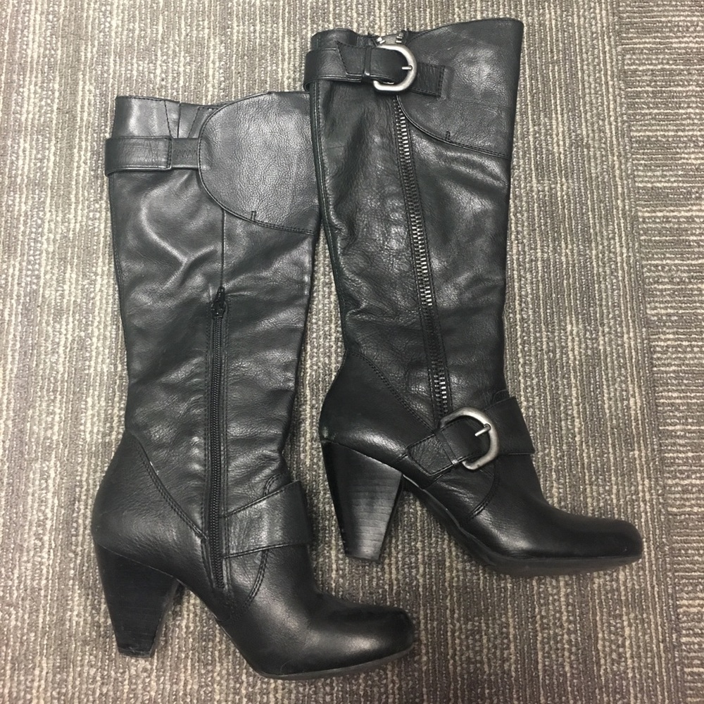 Arturo Chiang Women's Black Leather Boots Sz 7