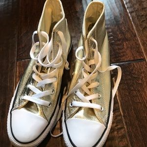 Converse all stars gold size 7 women's high top