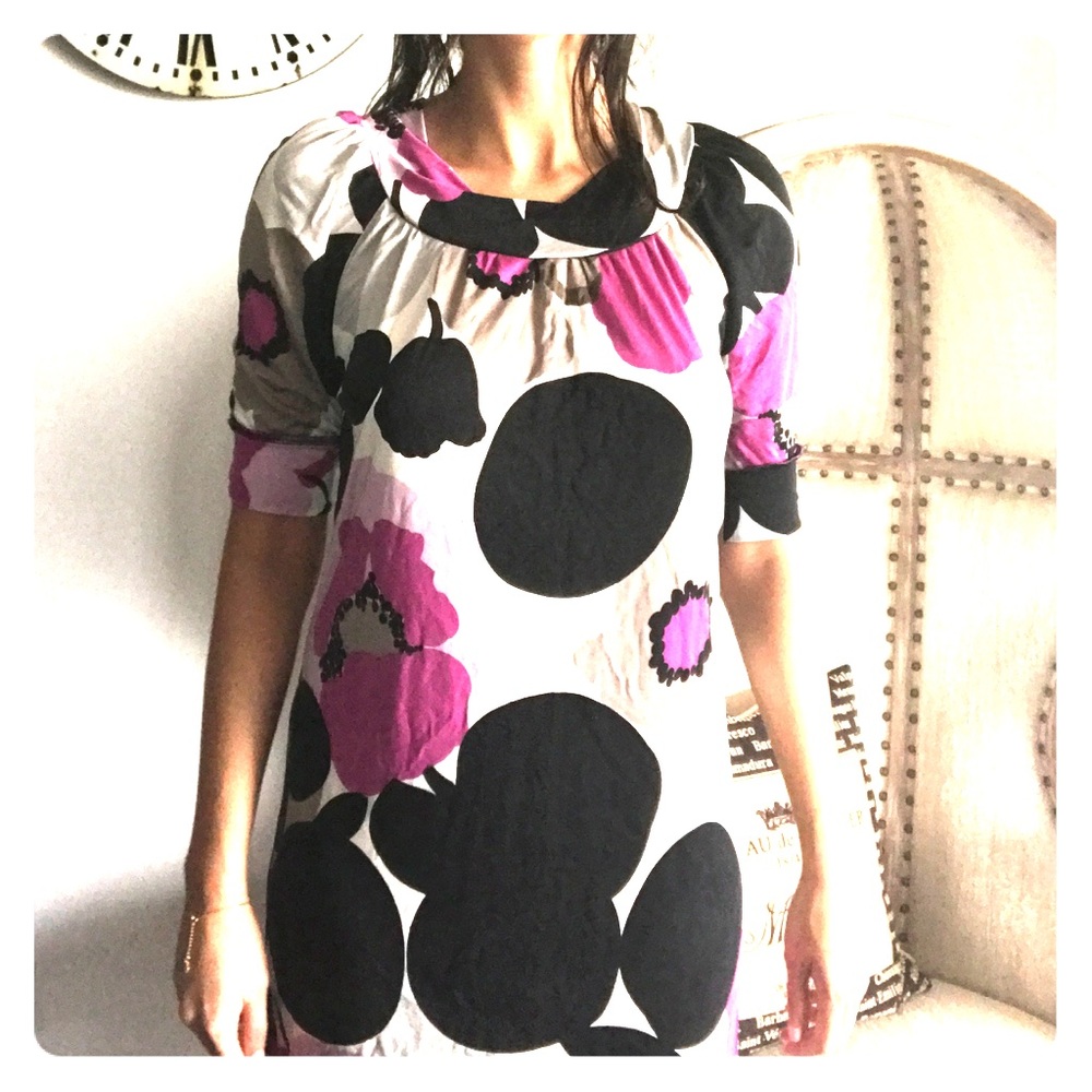 Odessa Black and Lavender print dress