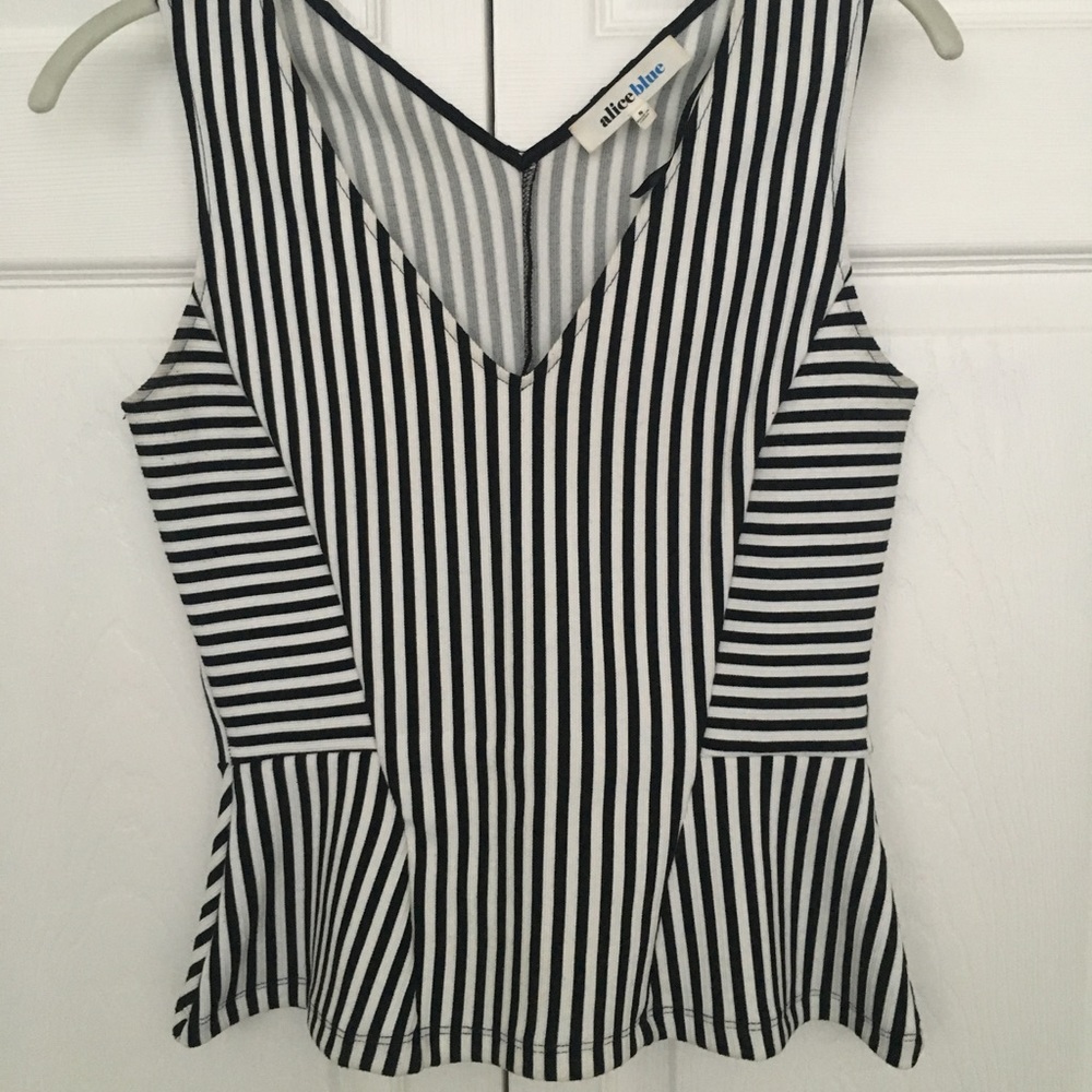 Black & White Peplum Top