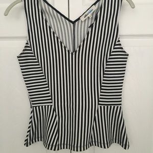 Black & White Peplum Top