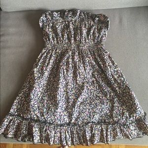 Jack Wills Floral Print Strapless Mini Dress