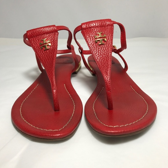 TORY BURCH BRITTON FLAT SANDALS SZ8 - Picture 2 of 8