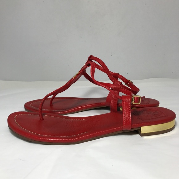 TORY BURCH BRITTON FLAT SANDALS SZ8 - Picture 3 of 8