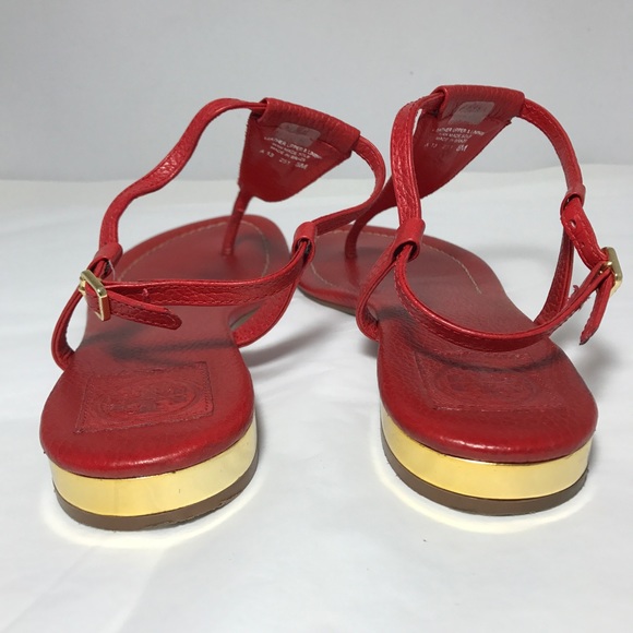 TORY BURCH BRITTON FLAT SANDALS SZ8 - Picture 4 of 8