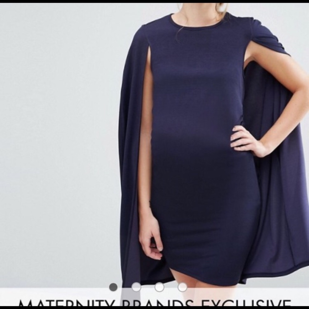 Blue belle maternity cape dress
