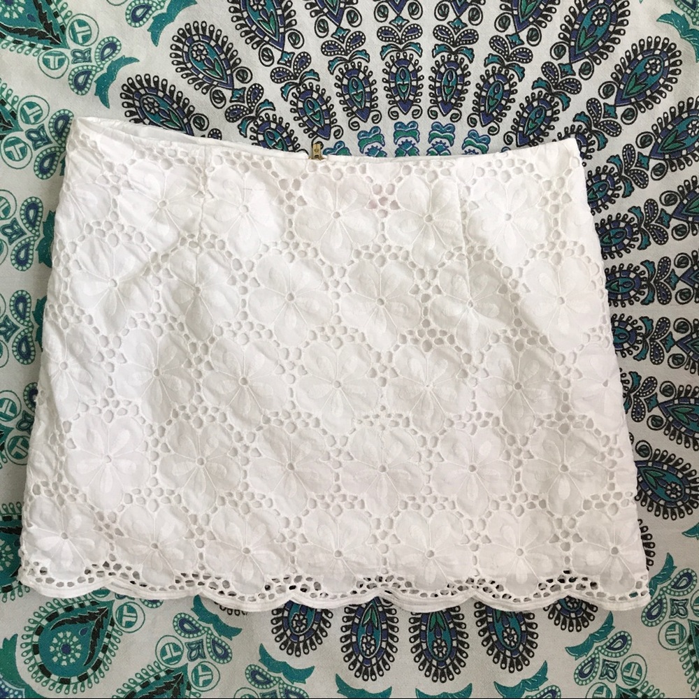 White Eyelet Lace Tate Skirt