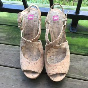 Elaine Turner Cork Platform Sandals