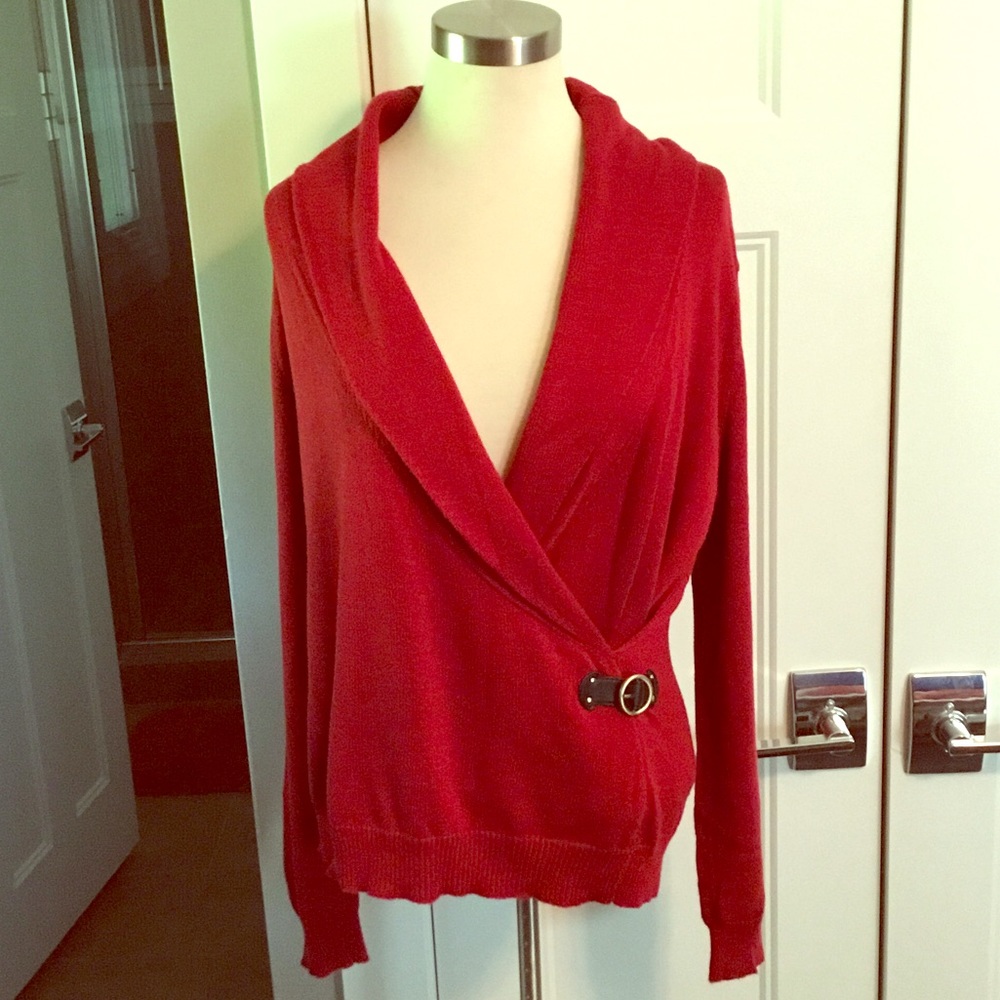 Etcetera Mock-Wrap Sweater