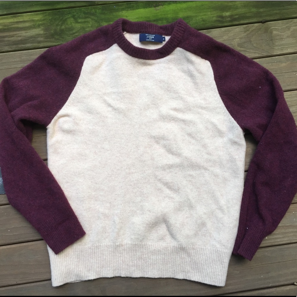 J. Crew 100% Lambswool Maroon Men's Sweater