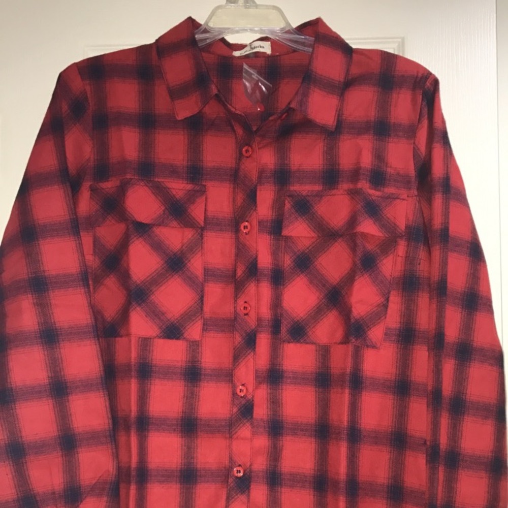 Woman's Red Plaid Shirt