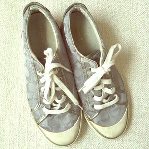 Coach Silver CC Sneakers Size 9.5