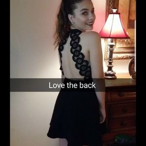 Black cocktail lace dress