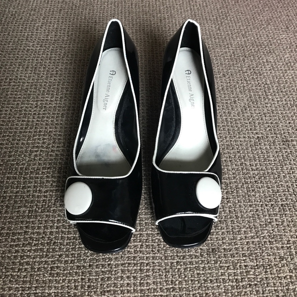 Black and white Etienne Aigner wedge