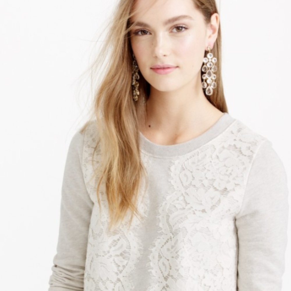 J. Crew Lace Sweatshirt, Size XXS, NWOT