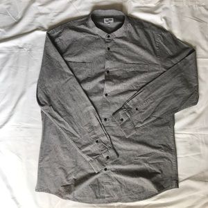 Mens Collarless Frank and Oak Button Up Shirt XXL