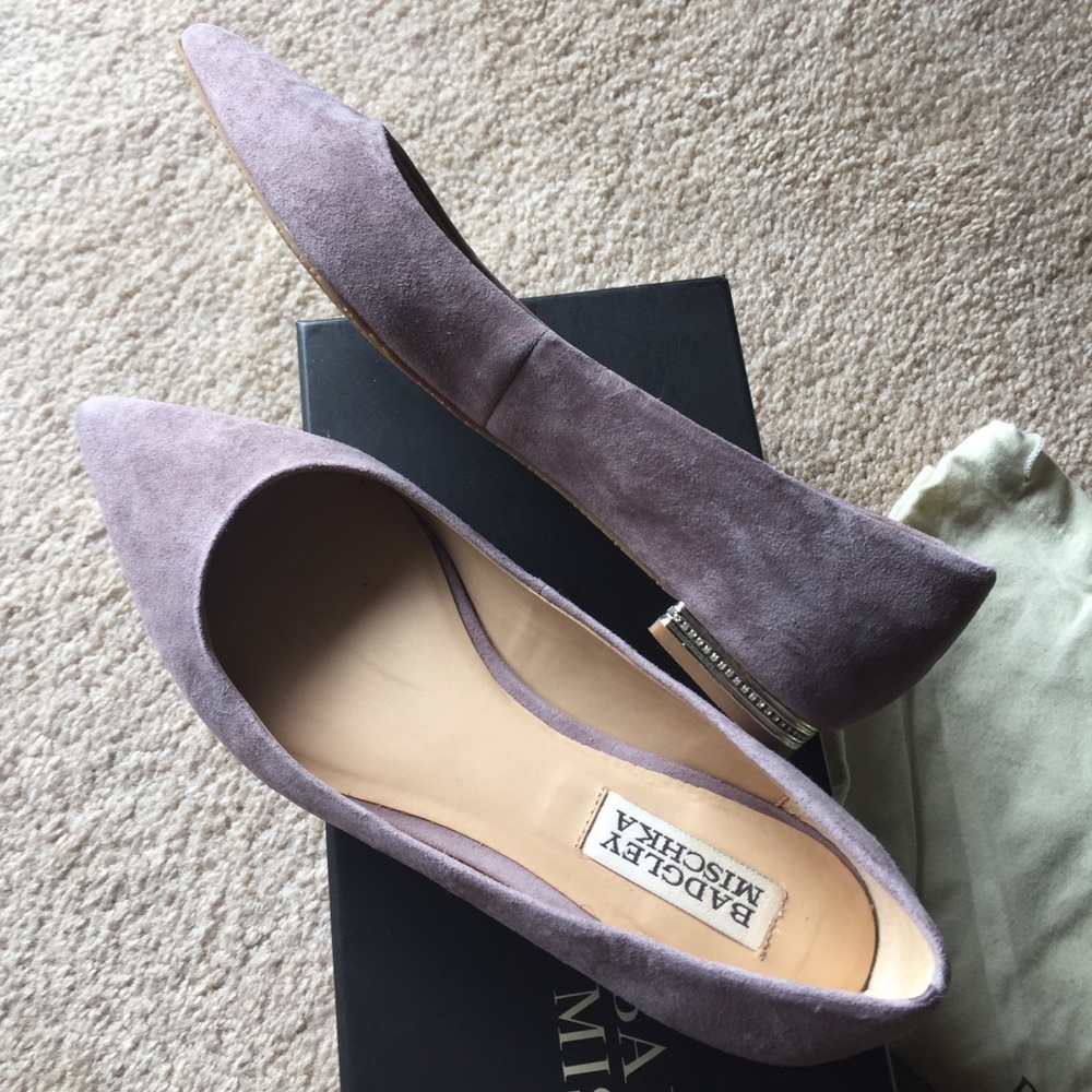 BADGLEY MISHCKA GUARDIAN FLATS SIZE 6 BLUSH SUEDE