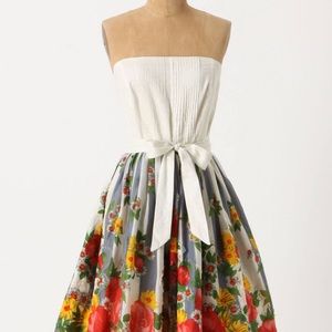 Anthropologie Carnation Lily Flower Stand Dress