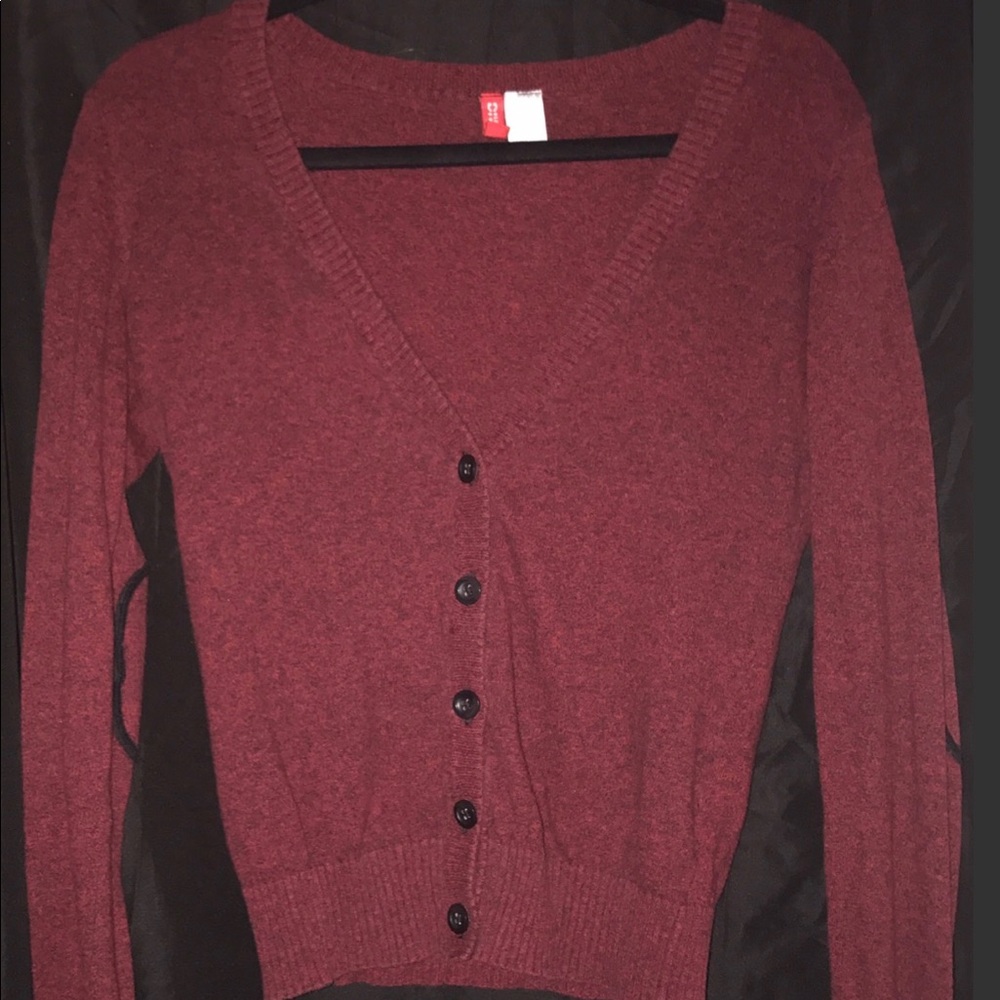 Burgundy Button-Up Cardigan