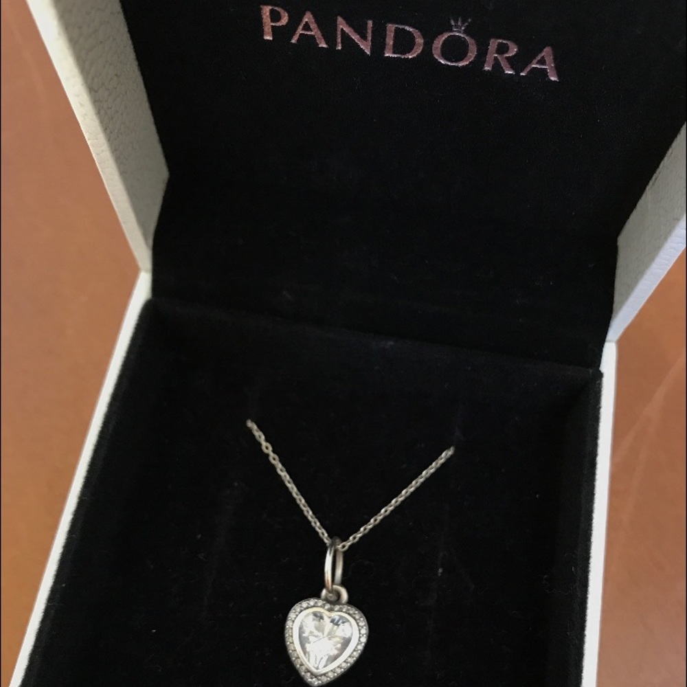 Sterling Silver Pandora heart necklace