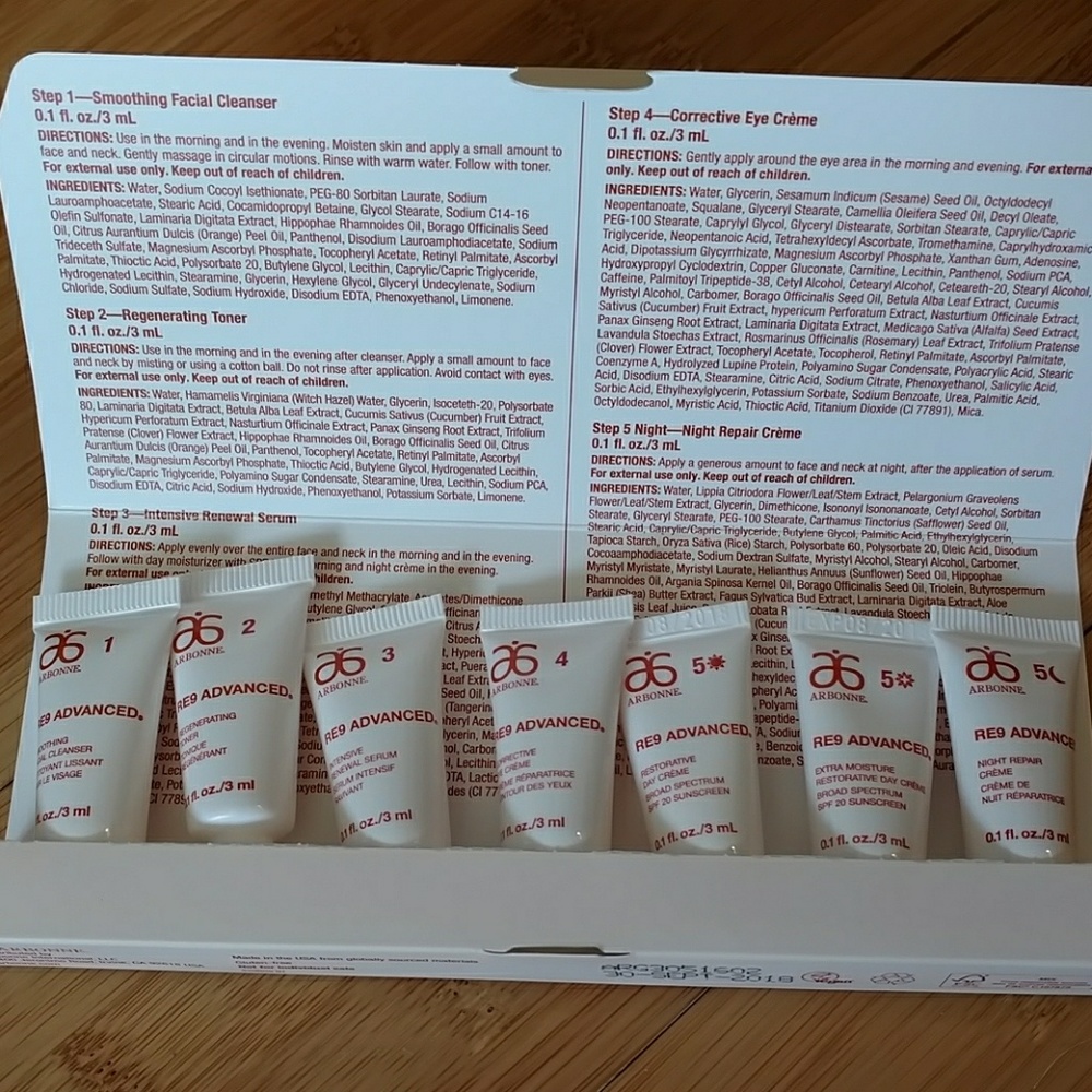 Arbonne skincare travel kit