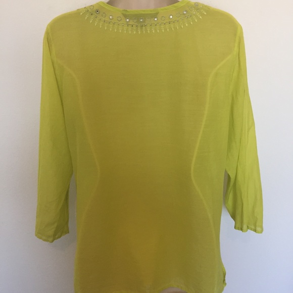 Express Lime Green Cotton/Silk Blend Tunic - Picture 6 of 8