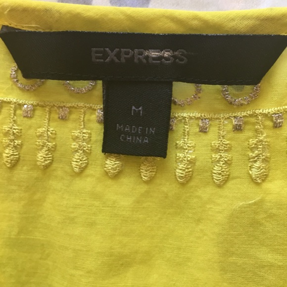 Express Lime Green Cotton/Silk Blend Tunic - Picture 7 of 8