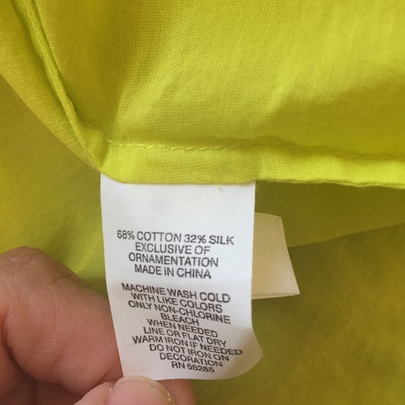 Express Lime Green Cotton/Silk Blend Tunic - Picture 8 of 8