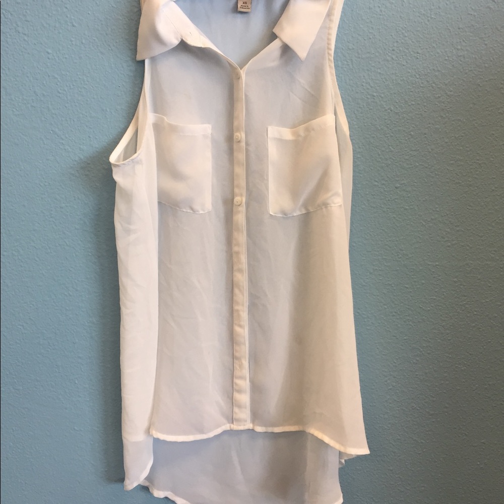White High/Low Sheer Top