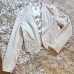 Frenchi Brand White Cropped Blazer