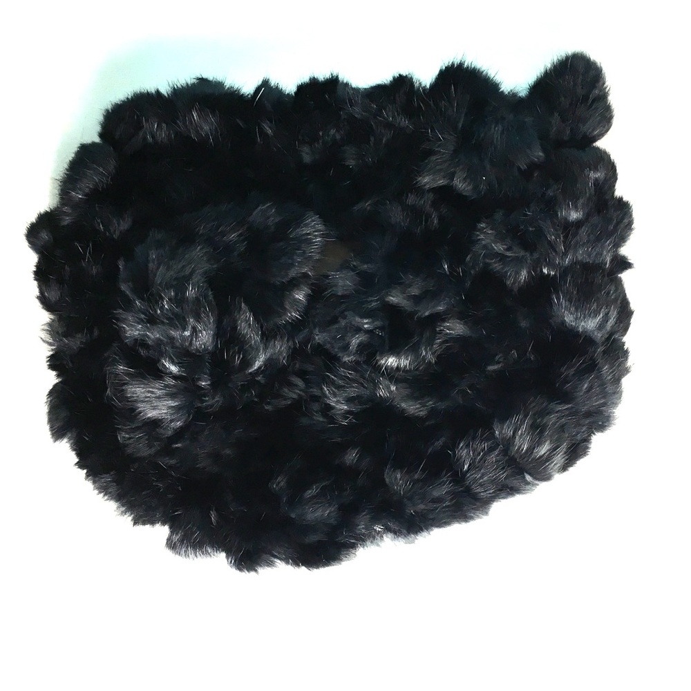 Black rabbit fur scarf