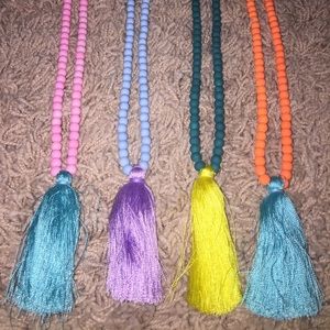 4 Tassel necklaces