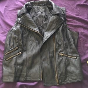 Faux leather Moto vest