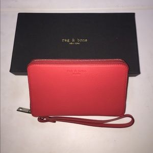 Brand New Rag and Bone crimson wallet/clutch