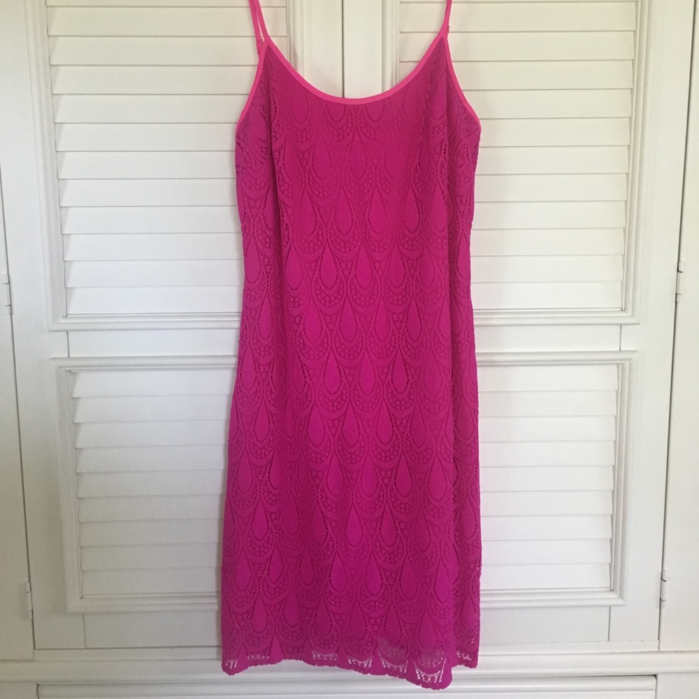 Lilly slip dress in bright pink