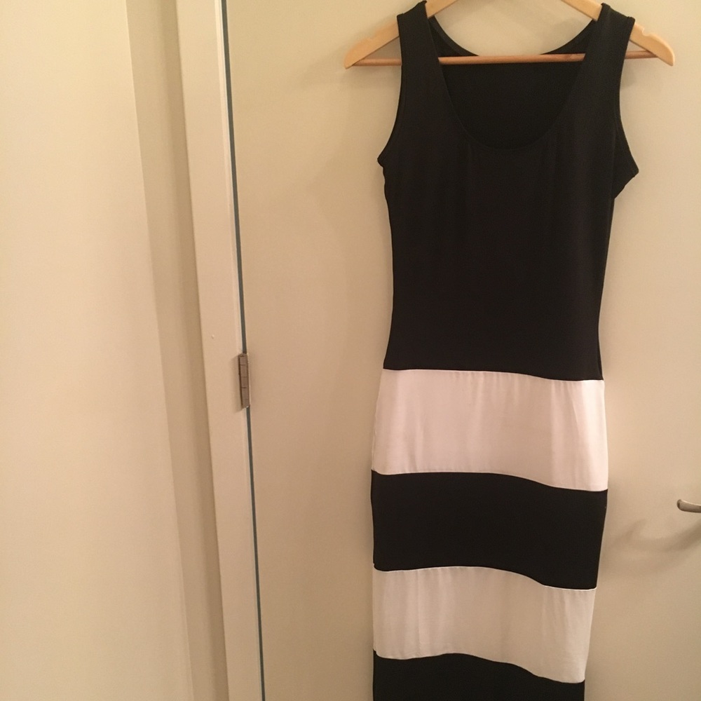Black and white long dress