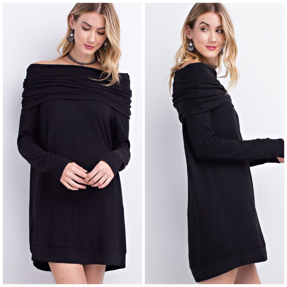 Off Shoulder or Cowl Neck Tunic Dress
