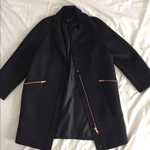 Asos Scuba Coat with Rose Gold Zippers Asos Scuba Coat with Rose Gold Zippers