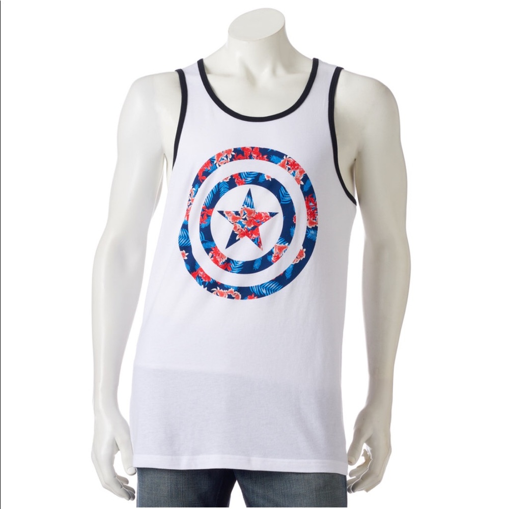 Men's Marvel Captain America Floral Tank