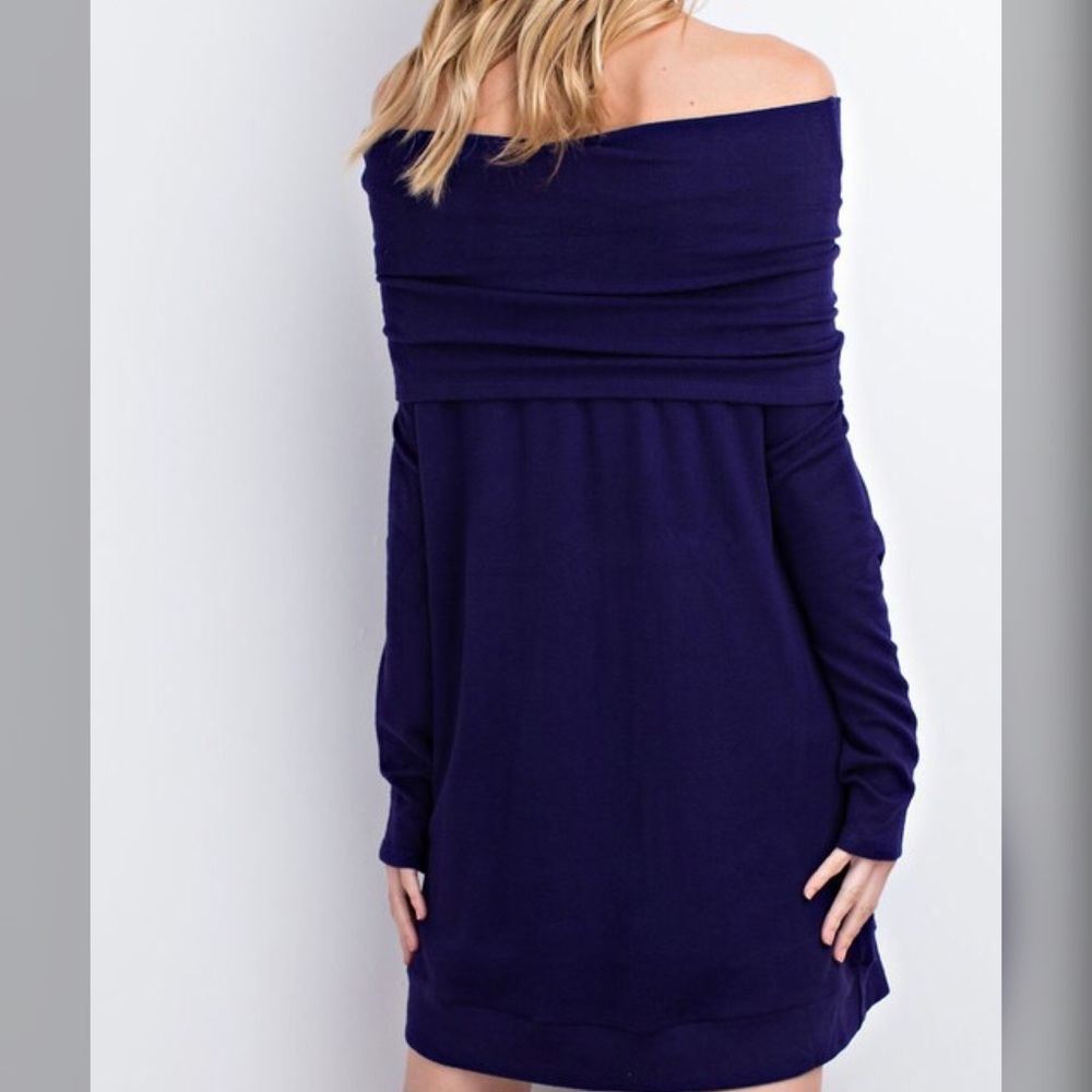 Off Shoulder or Cowl Neck Tunic Dress - Picture 2 of 3