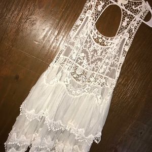 white lace cover up NWOT
