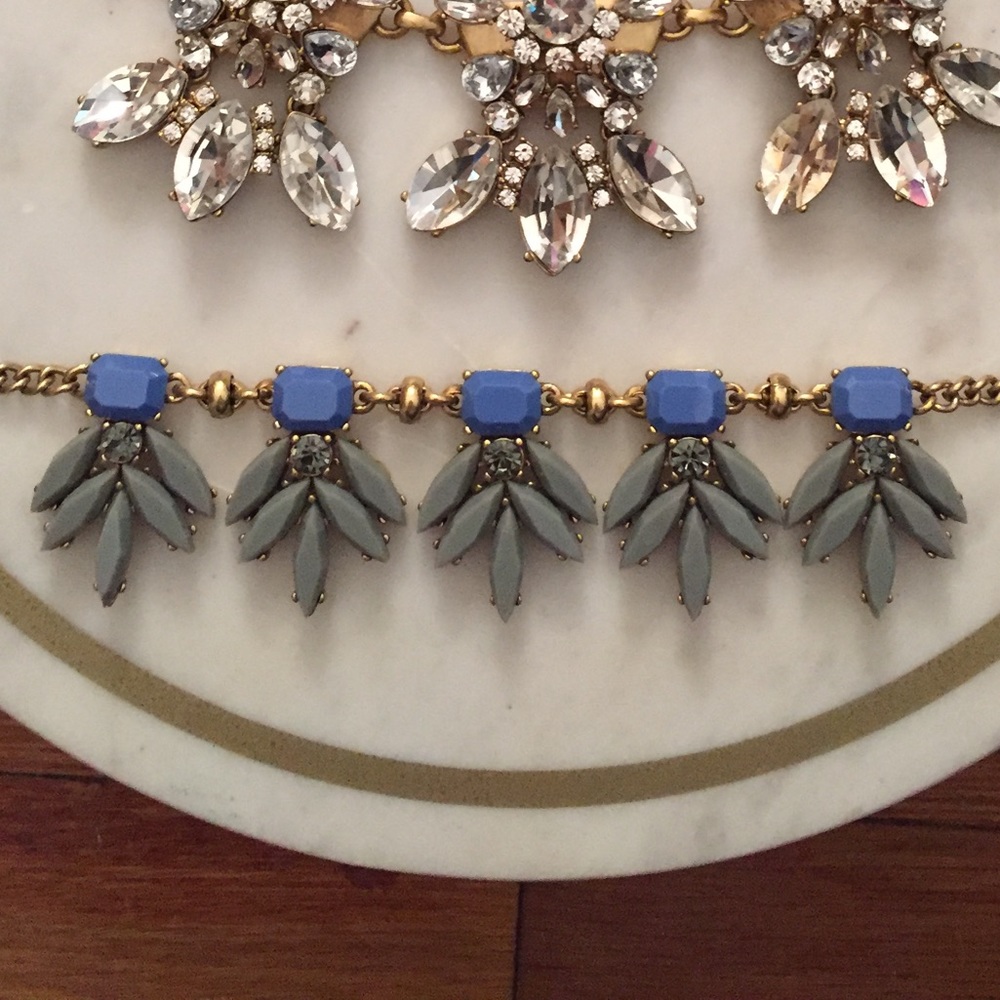 Blue and Grey J. Crew Jeweled Necklace