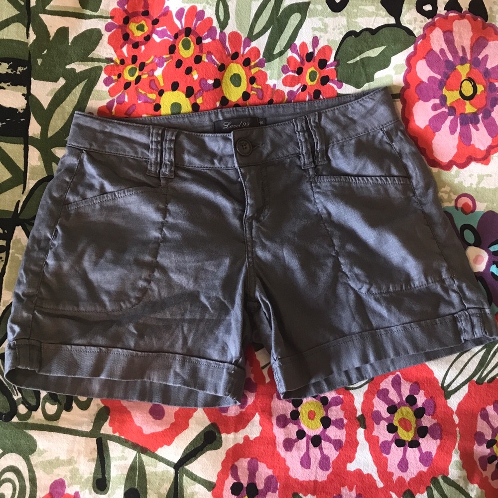 Level 99 Anthropologie Linen Shorts - Grey