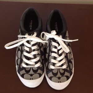 Super cute black Coach Francesca sneakers size 8