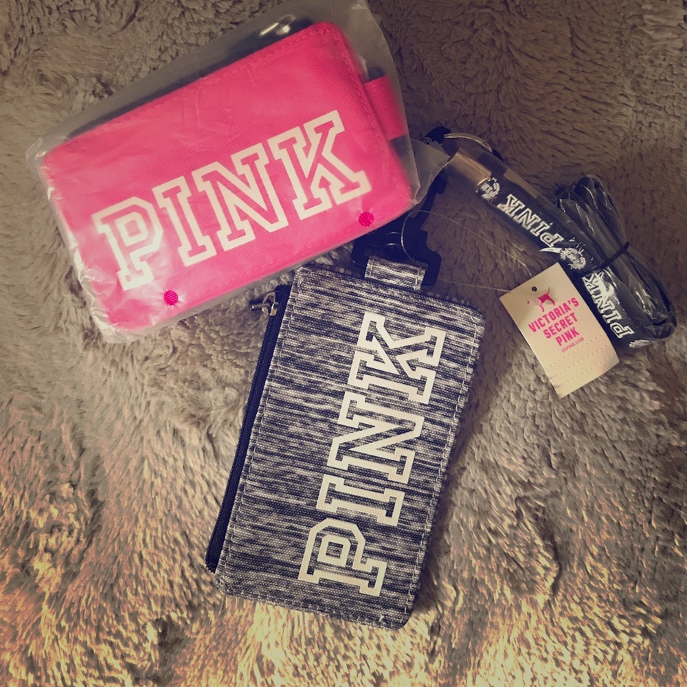 2 VS Pink ID Lanyards